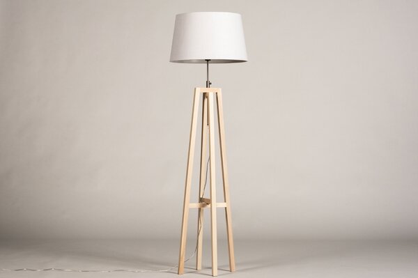 Stojací designová lampa Paola Bianco and Natur Wood (LMD)