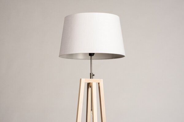 Stojací designová lampa Paola Bianco and Natur Wood (LMD)