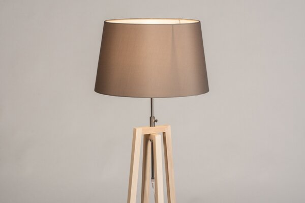 Stojací designová lampa Paola Grey and Natur Wood (LMD)
