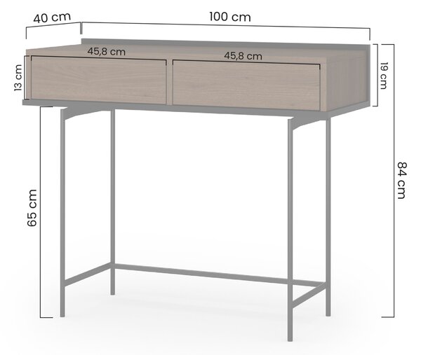 Elegantní toaletní stolek Zenar 100 cm se zásuvkami - ořech / černý