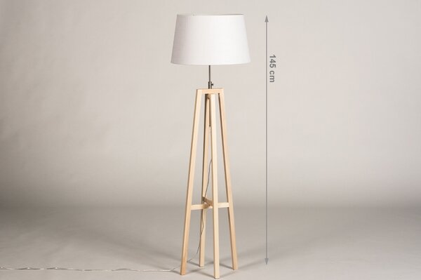 Stojací designová lampa Paola Bianco and Natur Wood (LMD)