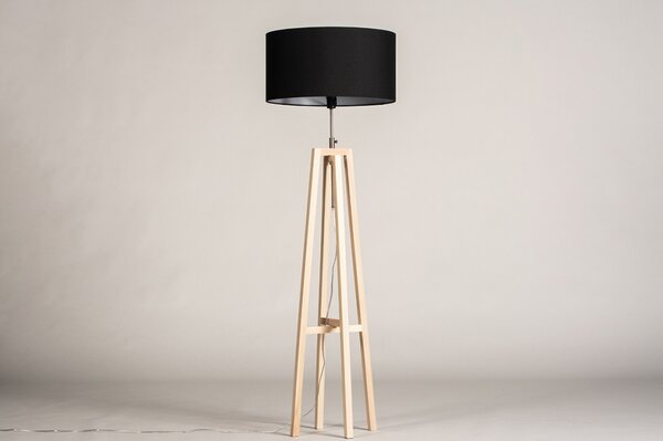 Stojací designová lampa Paola Black Maison and Natur Wood (LMD)