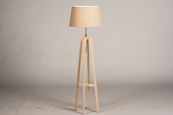 Stojací designová lampa Paola Beige and Natur Wood (LMD)
