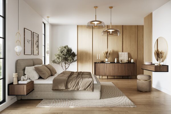 Závěsná noční skříňka Zenar 50 cm s šuplíkem - elegantní ořech / černá