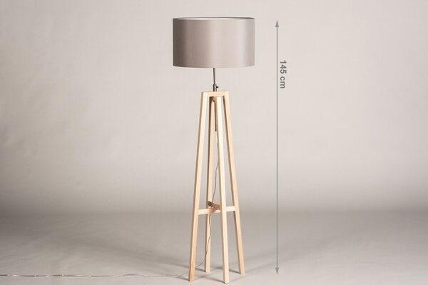 Stojací designová lampa Paola Grey Maison and Natur Wood (LMD)