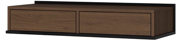 Závěsná toaletka Zenar 100 cm s šuplíky - elegantní ořech / černá