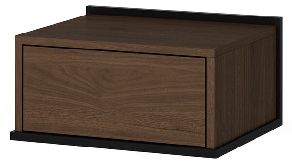 Závěsná noční skříňka Zenar 50 cm s šuplíkem - elegantní ořech / černá
