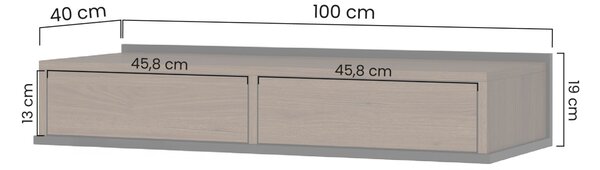 Závěsná toaletka Zenar 100 cm s šuplíky - elegantní ořech / černá