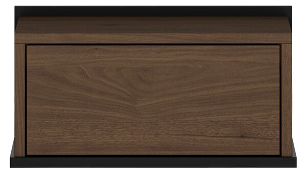 Závěsná noční skříňka Zenar 50 cm s šuplíkem - elegantní ořech / černá
