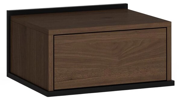 Závěsná noční skříňka Zenar 50 cm s šuplíkem - elegantní ořech / černá