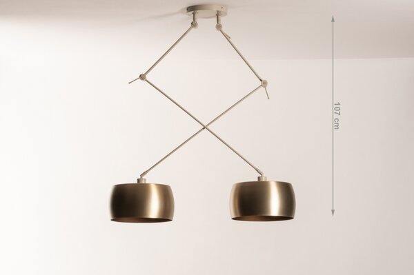 Závěsné designové svítidlo nad stůl Snap Light Duo Bond Gold and Sand (LMD)