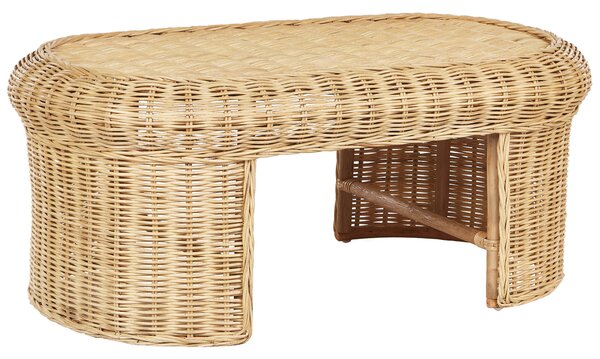 Zahradní konferenční stolek LIVADEIA 60 cm 96 cm Ratan Přírodní