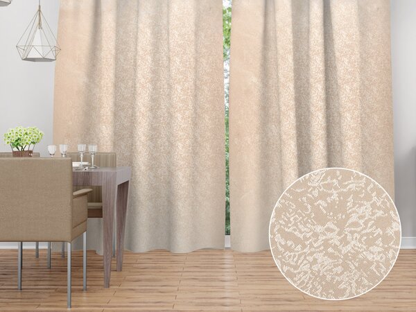 Biante Dekorační závěs TF-097 Venezia pudrově béžový - š. 150 cm 150x140 cm