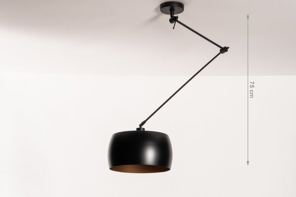 Závěsné černé designové svítidlo nad stůl Snap Light Bond Black and Black (LMD)