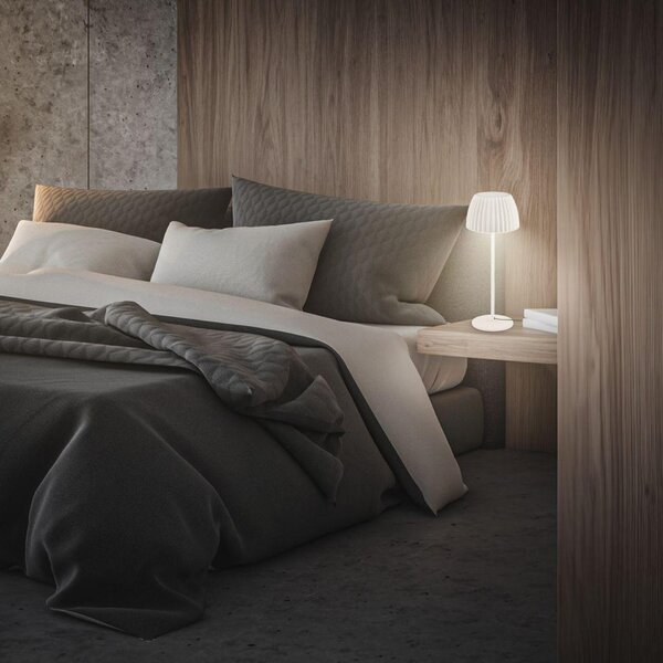 BRILONER Loca stolní lampa - 8W, 800lm, LED, dotykový vypínač, stmívatelná, teplá bílá, starobílá 7625016