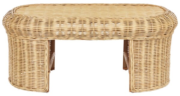 Zahradní konferenční stolek LIVADEIA 60 cm 96 cm Ratan Přírodní