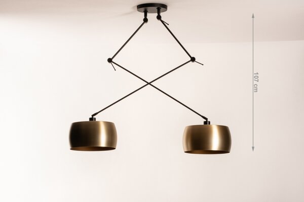 Závěsné designové svítidlo nad stůl Snap Light Duo Bond Gold and Black (LMD)