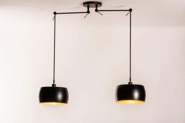 Závěsné černé designové svítidlo nad stůl Snap Light Duo Bond Black and Black (LMD)