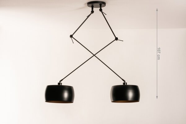 Závěsné černé designové svítidlo nad stůl Snap Light Duo Bond Black and Black (LMD)