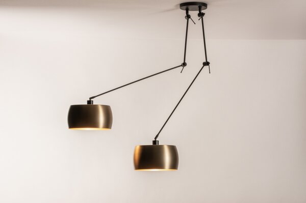 Závěsné designové svítidlo nad stůl Snap Light Duo Bond Gold and Black (LMD)