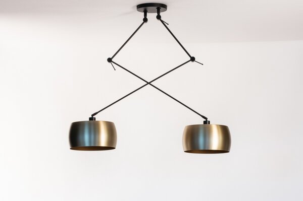 Závěsné designové svítidlo nad stůl Snap Light Duo Bond Gold and Black (LMD)