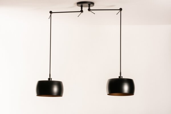 Závěsné černé designové svítidlo nad stůl Snap Light Duo Bond Black and Black (LMD)
