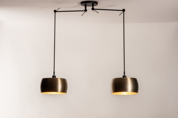 Závěsné designové svítidlo nad stůl Snap Light Duo Bond Gold and Black (LMD)