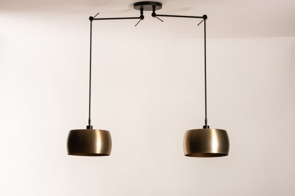 Závěsné designové svítidlo nad stůl Snap Light Duo Bond Gold and Black (LMD)