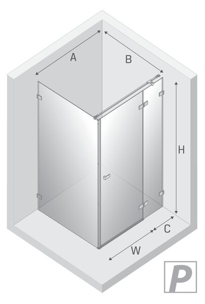 New Trendy Avexa Black sprchový kout 90x90 cm čtvercový černá matný/průhledné sklo EXK-1577