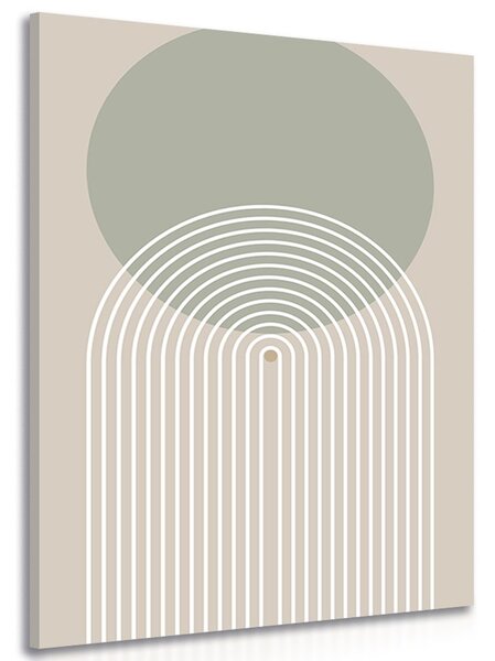 Obraz khaki kruh s duhou Mid-Century