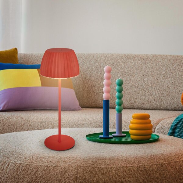 BRILONER Nabíjecí stolní lampa Riffle - 36,5 cm, 2W, 200lm, IP44, bezdrátová, LED, stmívatelná, dotykový vypínač, oranžová 7553012