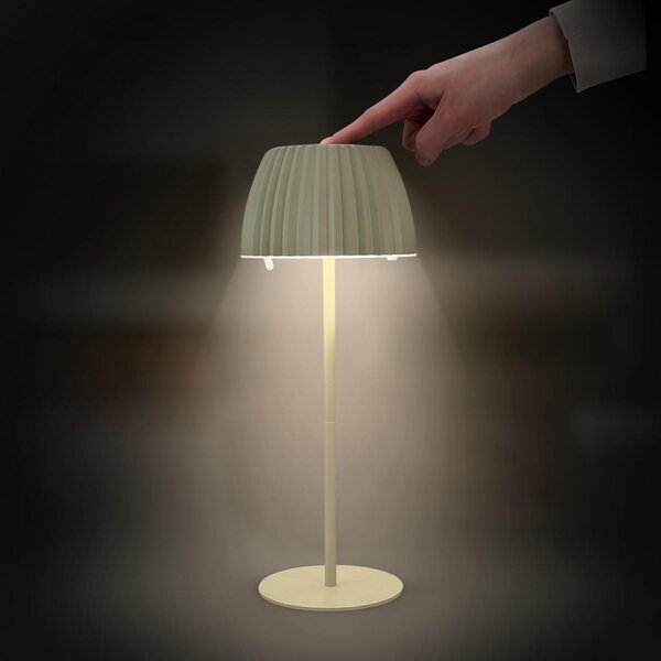BRILONER Nabíjecí stolní lampa Riffle - 36,5 cm, 2W, 200lm, IP44, bezdrátová, LED, stmívatelná, dotykový vypínač, zelená 7553019