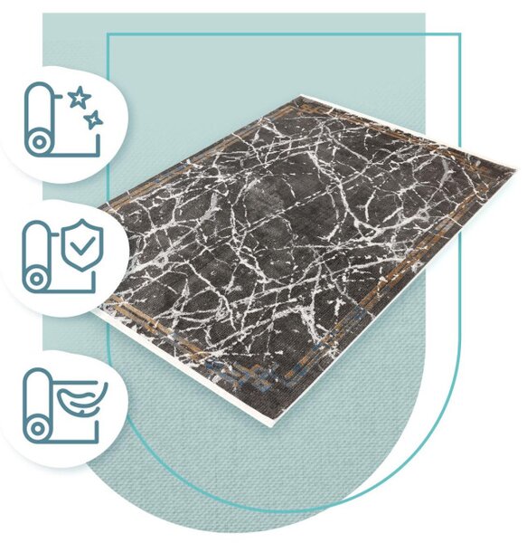 Koberec Arte Piran Marble šedý / černý