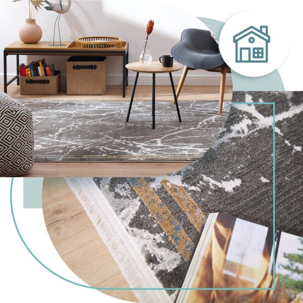 Koberec Arte Piran Marble šedý / černý
