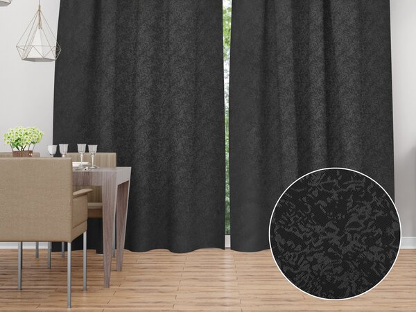 Biante Dekorační závěs TF-098 Venezia černý - š. 150 cm 150x140 cm