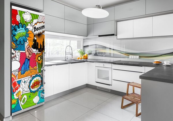 Nálepka s fotografií na ledničku Stěna komiks FridgeStick-70x190-f-111159262
