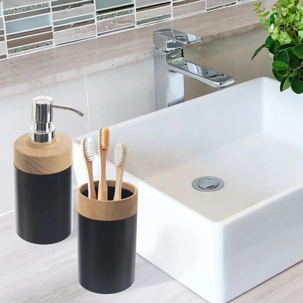 Black Držák na zubní kartáčky, plastový, černý ORION 531339