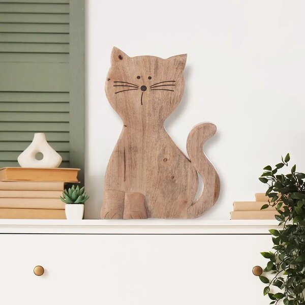 Kočka Micka 50 cm, mangové dřevo ORION 351859