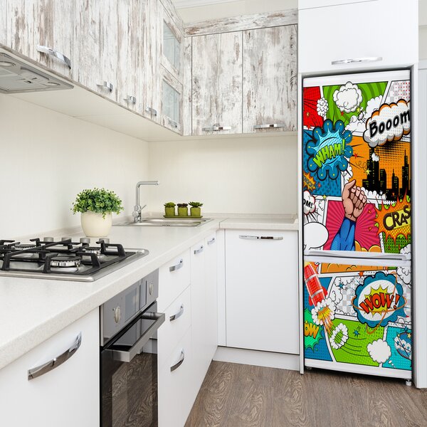Nálepka s fotografií na ledničku Stěna komiks FridgeStick-70x190-f-111159262