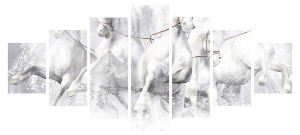 Obraz - Ilustrace závodních koní (210x100 cm)