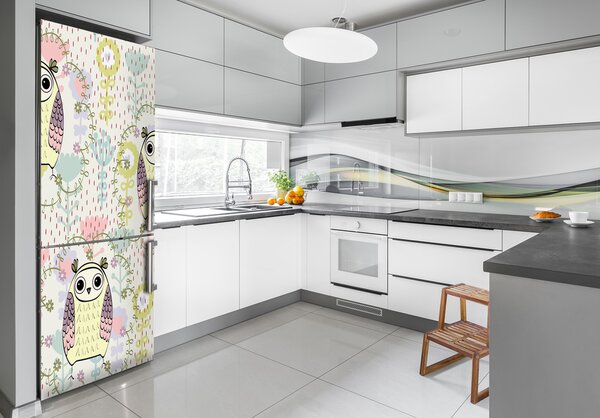 Nálepka s fotografií na ledničku Stěna sovy FridgeStick-70x190-f-111552812
