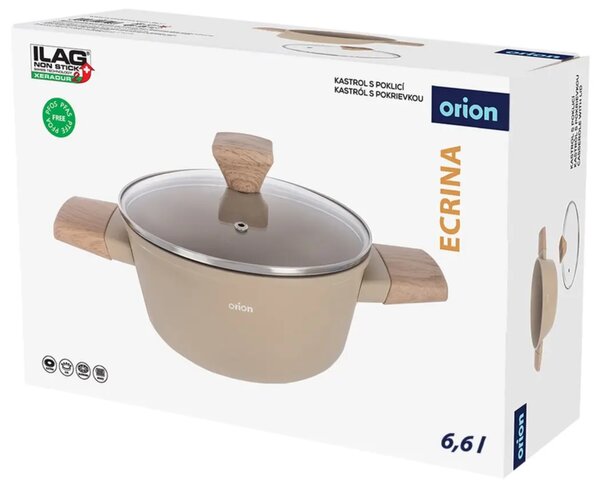 Ecrina Kastrol 6,6 l, skleněná poklice ORION 113613