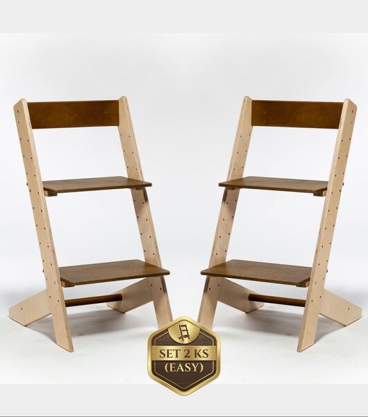 Lucas Wood Style - rostoucí židle EASY LINE zvýhodněný set 2 ks - kaštan + kaštan