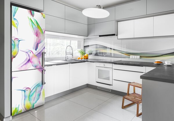 Nálepka fototapeta lednička Barevní kolibříci FridgeStick-70x190-f-87085424