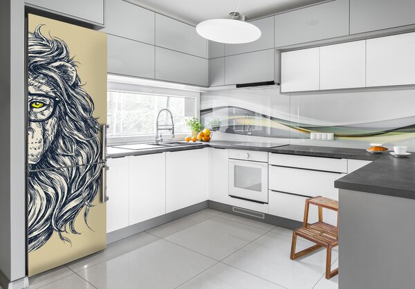Nálepka s fotografií na ledničku Hipsterský lev FridgeStick-70x190-f-87174229