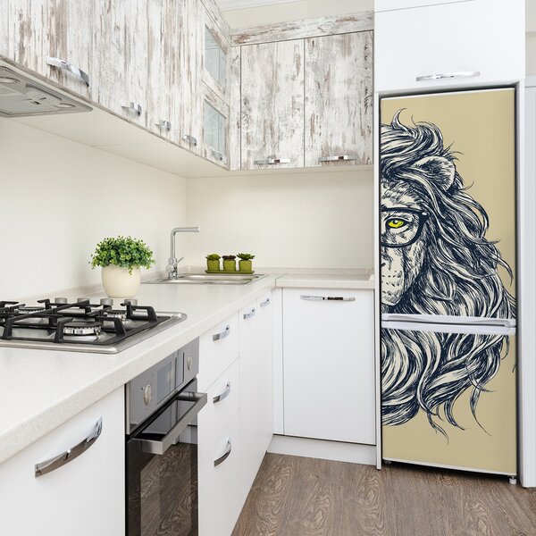 Nálepka s fotografií na ledničku Hipsterský lev FridgeStick-70x190-f-87174229