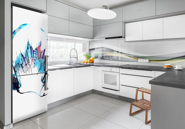 Nálepka s fotografií na ledničku Hudba města FridgeStick-70x190-f-87232464