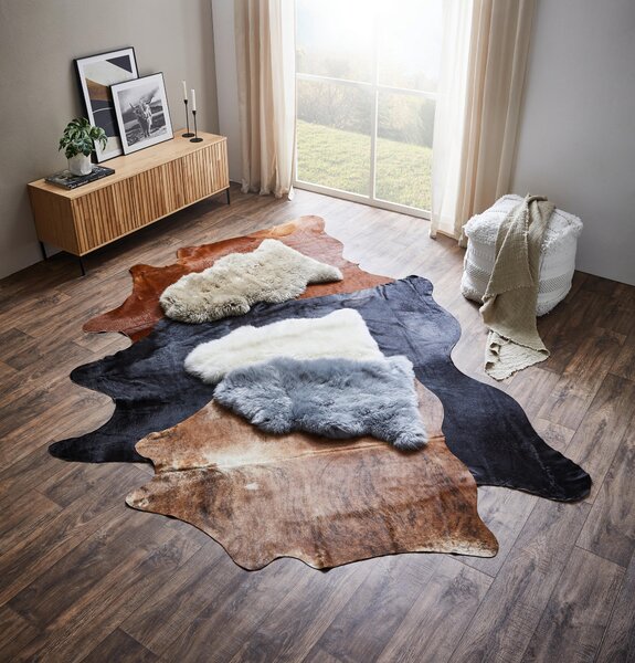 OVČÍ KOŽEŠINA, 60/90-95 cm, šedá Linea Natura - Online Only koberce & rohožky, Online Only