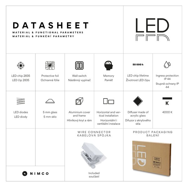 Nimco Černé kulaté LED zrcadlo 28W, ø 80 cm