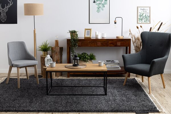 Makro Abra Moderní kusový koberec BERBER 9000 tmavě šedý Rozměr: 80x150 cm